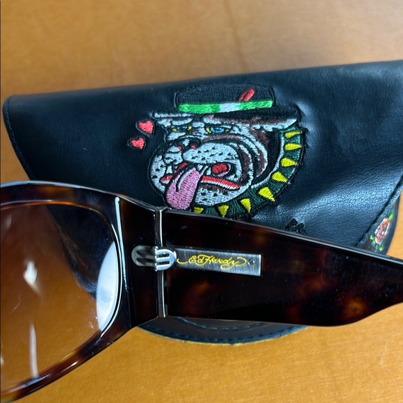 Ed Hardy Tortoise Shell Sunglasses with case. main image 7